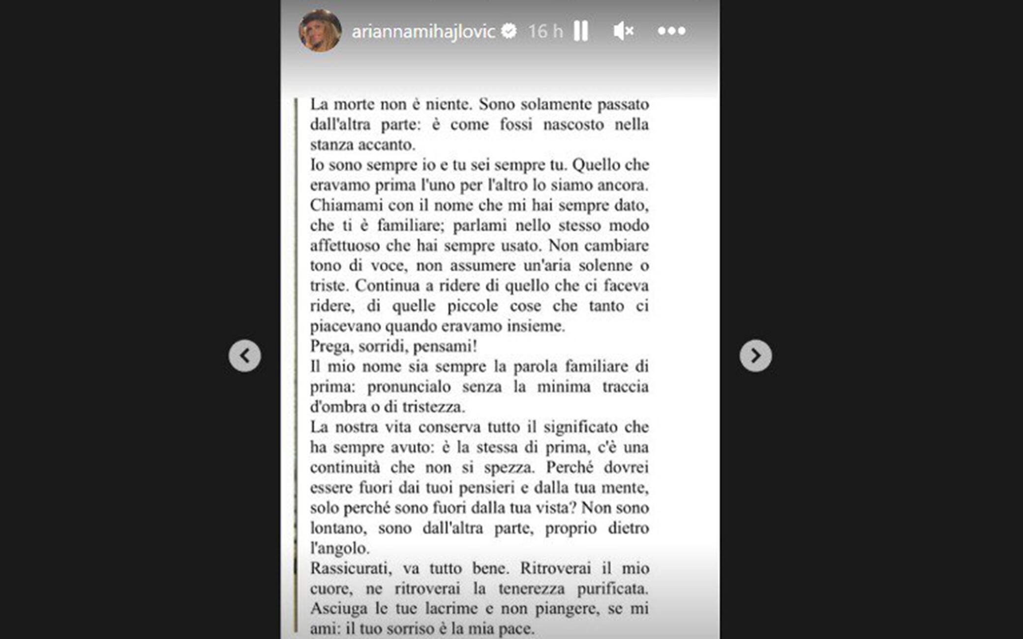 Il post pubblicato da Arianna Mihajlovic