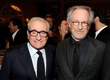 BEVERLY HILLS, CA - JANUARY 13:  Directors Martin Scorsese (L) and Steven Spielberg attend the 12th Annual AFI Awards held at the Four Seasons Hotel Los Angeles at Beverly Hills on January 13, 2012 in Beverly Hills, California.  (Photo by Frazer Harrison/Getty Images for AFI)