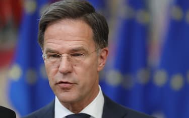 epa10029916 Dutch Prime Minister Mark Rutte arrives for an EU Summit in Brussels, Belgium, 23 June 2022. The latest developments concerning the Russian invasion of Ukraine, the membership applications from Ukraine, Moldova and Georgia,  and economic issues are topping the agenda when EU member states leaders meet for a European Council meeting on 23 and 24 June 2022.  EPA/STEPHANIE LECOCQ