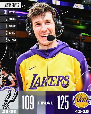 LOS ANGELES LAKERS-SAN ANTONIO SPURS 125-109