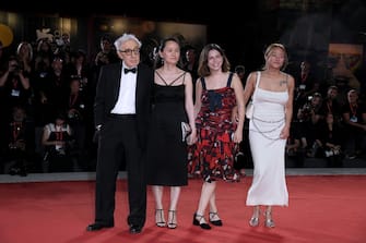 80th Venice Film Festival 2023, Red carpet film : "Coup De Chance"  . Pictured: Woody Allen, Soon-Yi Previn, Bechet Allen, Manzie Tio Allen