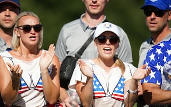 USA Fans on day two of the 44th Ryder Cup at the Marco Simone Golf and Country Club, Rome, Italy. Picture date: Saturday September 30, 2023.