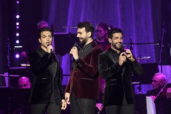 The Italian trio â&#x80;&#x98;Il Voloâ&#x80;&#x99; performs during the live concert on December 23, 2022 at Palazzo dello Sport in Rome, Italy