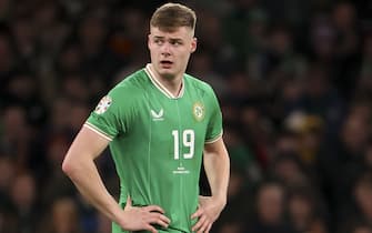 Evan Ferguson of Ireland during the UEFA Euro 2024, European Qualifiers, Group B football match between Republic of Ireland and France on March 27, 2023 at Dublin Arena in Dublin, Republic of Ireland - Photo: Jean Catuffe/DPPI/LiveMedia