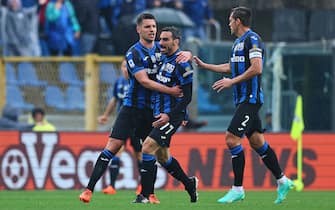 Atalanta's Davide Zappacosta celebrates with his teammates after goal 1-1 during the Italian Serie A soccer match Atalanta BC vs Hella Verona at the Gewiss Stadium in Bergamo, Italy, 20 May 2023.
ANSA/MICHELE MARAVIGLIA