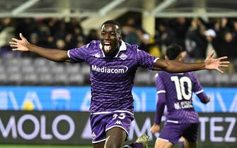 Fiorentina's defender Michael Kayode celebrates after scoring a goal during the Serie A soccer match ACF Fiorentina vs SS Lazio at Artemio Franchi Stadium in Florence, Italy, 26 February 2024
ANSA/CLAUDIO GIOVANNINI