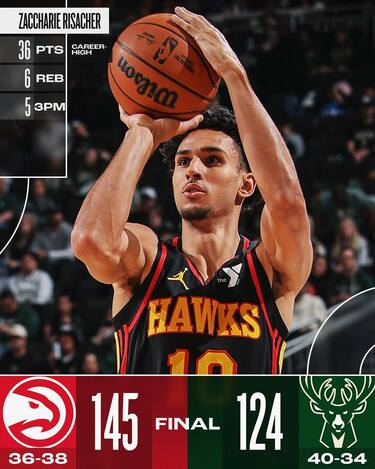 MILWAUKEE BUCKS-ATLANTA HAWKS 124-145