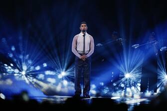 Mahmood performing in the grand final for the Eurovision Song Contest final at the M&S Bank Arena in Liverpool. Picture date: Saturday May 13, 2023.