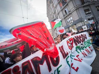 Manifestazione studentesca contro il G7 dei ministri degli esteri e in solidarietà con il popolo palestinese