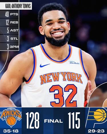 INDIANA PACERS-NEW YORK KNICKS 115-128
