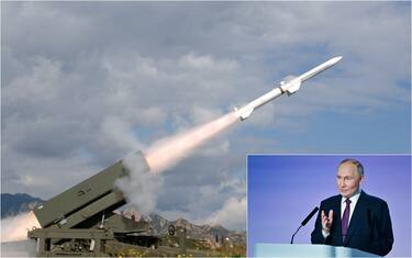 lancio di un missile e Vladimir Putin