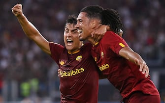 RomaÃ?s Chris Smalling (R) celebrates his goal  with RomaÃ?s Paulo Dybala (L) during the Serie A soccer match between AS Roma and US Cremonese at the Olimpico stadium in Rome, Italy, 22 August 2022. ANSA/RICCARDO ANTIMIANI