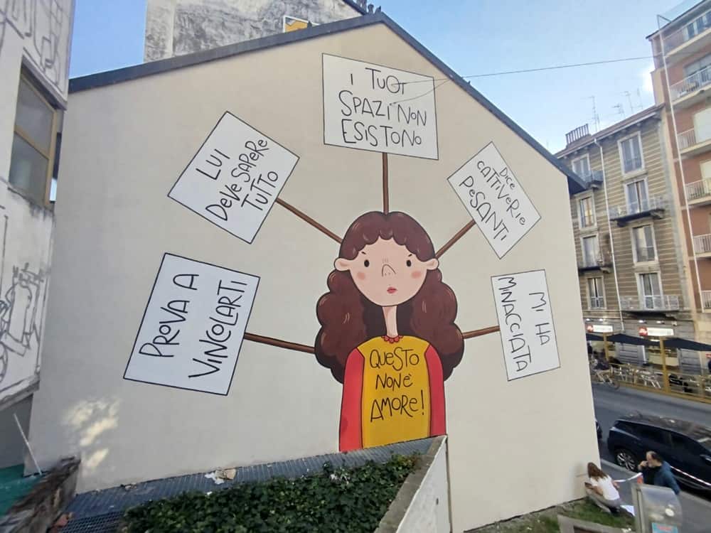 Il murale dedicato a Giulia Cecchettin a Torino.