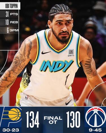 WASHINGTON WIZARDS-INDIANA PACERS 1301-134 (OT)