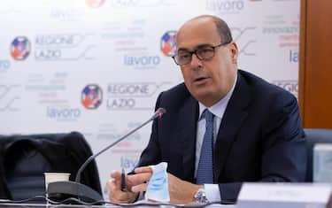 Il presidente della regione Lazio Nicola Zingaretti, Roma, 21 ottobre 2021. ANSA/MASSIMO PERCOSSI