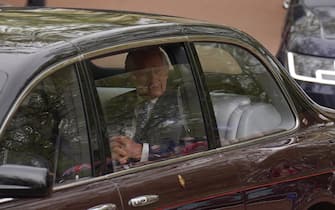 King Charles III leaves Clarence House ahead of his coronation ceremony. Picture date: Saturday May 6, 2023.