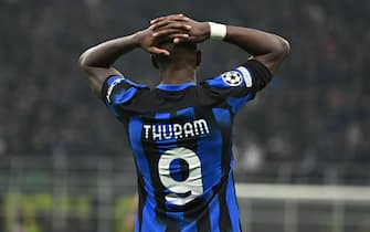 Marcus Thuram of FC Inter during the UEFA Champions League match between Inter FC Internazionale and Club Atletico De Madrid, on 20 of February 2024, at Giuseppe Meazza San Siro Siro stadium in Milan, Italy. Photo Tiziano Ballabio