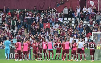 Players of Torino at the end of the italian Serie A soccer match Torino FC vs ACF Fiorentina at the Olimpico Grande Torino Stadium in Turin, Italy, 21 May 2023 ANSA/ALESSANDRO DI MARCO