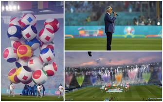 La cerimonia di apertura allo stadio Olimpico di Roma, prima di Turchia-Italia