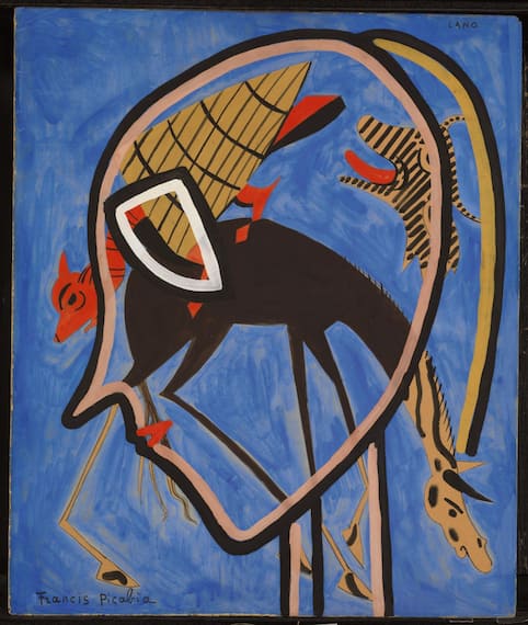 Francis Picabia, LANO, c. 1938 Pencil, gouache, and oil on cardboard 53.3 × 44.5 cm. Private collection