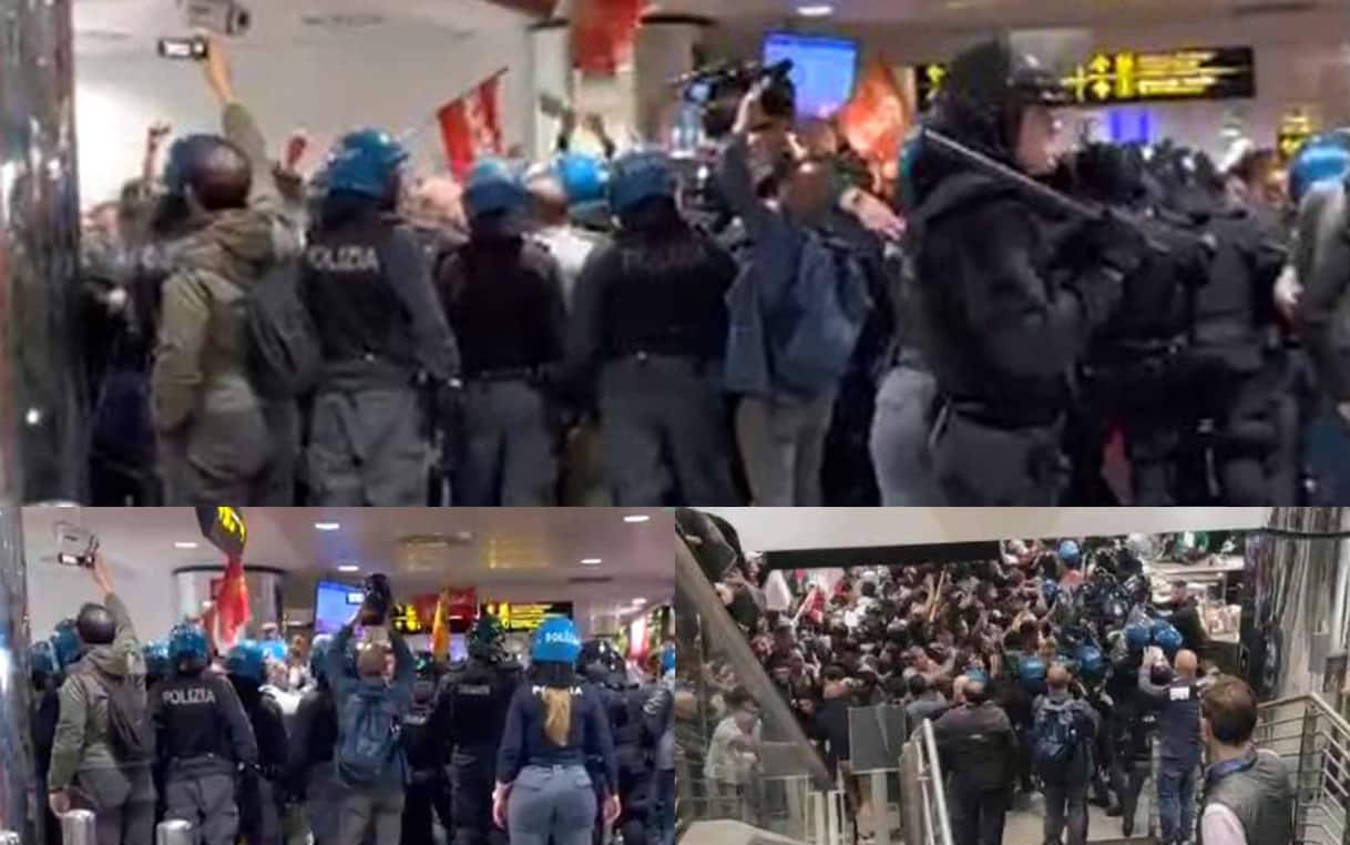 Firenze, scontri tra manifestanti Gkn e polizia in aeroporto: dieci agenti feriti Firenze, scontri tra manifestanti Gkn e polizia in aeroporto: dieci agenti feriti