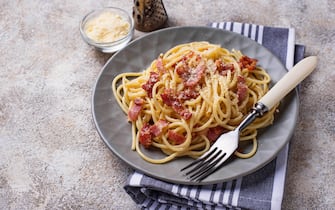 Pasta Carbonara with bacon and parmesan