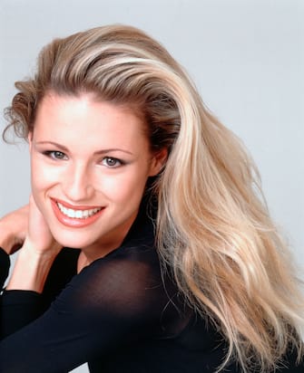 Swiss-born Italian model and TV presenter Michelle Hunziker smiling. 1997. (Photo by Rino Petrosino/Mondadori via Getty Images)