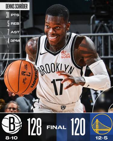 GOLDEN STATE WARRIORS-BROOKLYN NETS 120-128