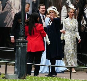 LONDON, ENGLAND - MAY 06: Dame Joanna Lumley arrives at Westminster Abbey ahead of the Coronation of King Charles III and Queen Camilla on May 6, 2023 in London, England. The Coronation of Charles III and his wife, Camilla, as King and Queen of the United Kingdom of Great Britain and Northern Ireland, and the other Commonwealth realms takes place at Westminster Abbey today. Charles acceded to the throne on 8 September 2022, upon the death of his mother, Elizabeth II. (Photo by Jane Barlow - WPA Pool/Getty Images)