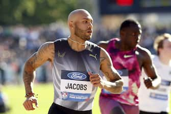 Lamonte Marcell Jacobs of Italy competes during men s 100m heats in the athletics Paavo Nurmi Games in Turku, Finland, on June 18, 2024. Turku Finland LKFTVX20240618183210JRLP PUBLICATIONxNOTxINxSUIxAUTxFRAxKORxJPNxSWExNORxFINxDENxNED Copyright: xRonixRekomaax LKFTVX20240618183210JRLP