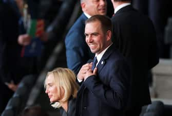 BERLIN, GERMANY - JULY 14: Former German Footballer Philipp Lahm, Tournament Director of UEFA EURO 2024, looks on prior to the UEFA EURO 2024 final match between Spain and England at Olympiastadion on July 14, 2024 in Berlin, Germany. (Photo by Alex Grimm/Getty Images)