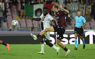 Salernitana’s Nobert Gyomber and Udinese's Isaac Success in action during the Italian Serie A soccer match US Salernitana vs AC Udinese at the Arechi stadium in Salerno, Italy, 28 August 2023.
ANSA/MASSIMO PICA