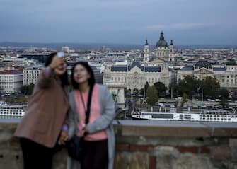 BUDAPEST, HUNGARY - NOVEMBER 6: Tourists visit Buda Castle to enjoy city's scenery in Budapest, Hungary on November 6, 2019.
 (Photo by Ercin Top/Anadolu Agency via Getty Images)