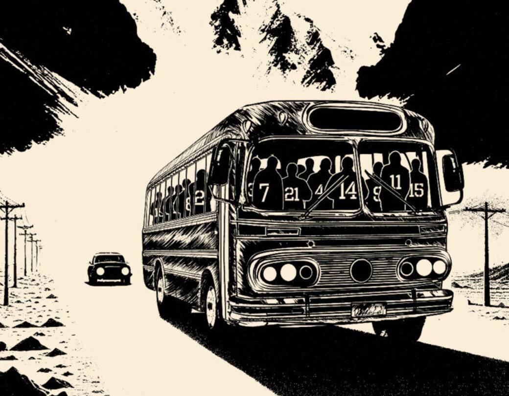 Un dettaglio della copertina de “L’autobus incantato”