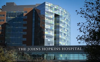 The Johns Hopkins Hospital in Baltimore, Maryland, U.S., on Friday. Nov. 20, 2020. Coronavirus infections continue to rise in the greater Washington region, with more than 5,000 new cases reported on Thursday, a daily record. Photographer: Al Drago/Bloomberg via Getty Images