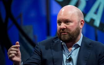Marc Andreessen, co-founder and general partner of Andreessen Horowitz, speaks during the 2015 Fortune Global Forum in San Francisco, California, U.S., on Tuesday, Nov. 3, 2015. The forum gathers Global 500 CEO's and innovators, builders, and technologists from some of the most dynamic, emerging companies all over the world to facilitate relationship building at the highest levels. Photographer: David Paul Morris/Bloomberg *** Local Caption *** Marc Andreessen