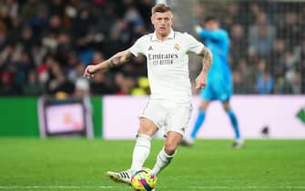 Toni Kroos of Real Madrid during the La Liga match between Real Madrid and Real Sociedad played at Santiago Bernabeu Stadium on January 29, 2023 in Madrid, Spain. (Photo by Colas Buera / PRESSIN)
