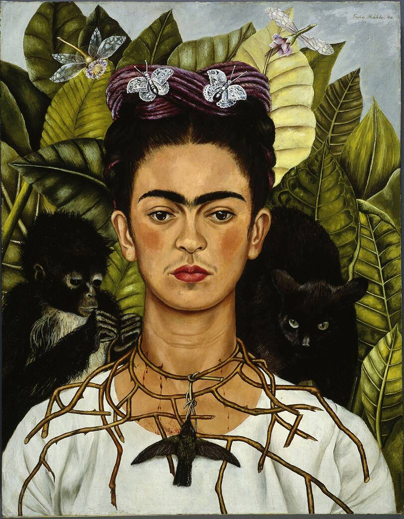 Frida_Kahlo_Self_Portrait_with_Necklace_of_Thorn_Necklace_and_Hummingbird_1940_Bridgeman.jpg