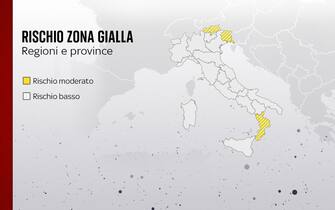 Regioni e Province a rischio zona gialla
