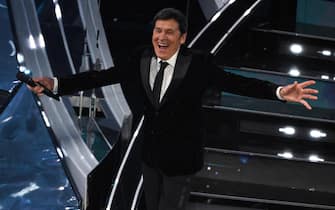Italian singer Gianni Morandi on stage at the Ariston theatre during the 74th Sanremo Italian Song Festival, Sanremo, Italy, 08 February 2024. The music festival will run from 06 to 10 February 2024.  ANSA/ETTORE FERRARI