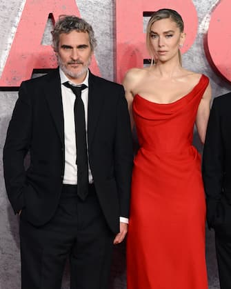 LONDON, ENGLAND - NOVEMBER 16: (L-R) Joaquin Phoenix and Vanessa Kirby attend the "Napoleon" UK Premiere at Odeon Luxe Leicester Square on November 16, 2023 in London, England. (Photo by Karwai Tang/WireImage)