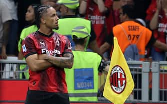AC Milan s Noah Okafor jubilates after scoring goal of 2 to 0 during the Italian serie A soccer match between AC Milan and Lazio at Giuseppe Meazza stadium in Milan, 30 September August 2023.
ANSA / MATTEO BAZZI