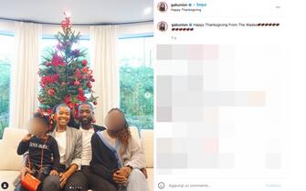 Gabrielle Union con il marito marito Dwyane Wade la figlia Kaavia e una figlia di Wade