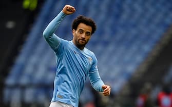 Lazio's Felipe Anderson celebrates his goal during the Serie A soccer match between SS Lazio and US Lecce at the Olimpico stadium in Rome, Italy, 14 January 2024. ANSA/RICCARDO ANTIMIANI