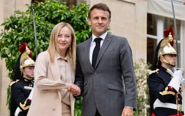 Italy's Prime Minister Giorgia Meloni during the meeting with French President Emmanuel Macron at the Elysee Palace in Paris, France, 20 June 2023.
ANSA/CHIGI PALACE PRESS OFFICE/FILIPPO ATTILI
+++ ANSA PROVIDES ACCESS TO THIS HANDOUT PHOTO TO BE USED SOLELY TO ILLUSTRATE NEWS REPORTING OR COMMENTARY ON THE FACTS OR EVENTS DEPICTED IN THIS IMAGE; NO ARCHIVING; NO LICENSING +++ NPK +++