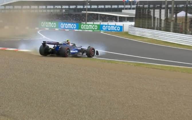 F1, GP Giappone: l'incidente di Sargeant nelle prime libere a Suzuka. Foto  | Sky Sport