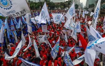 La manifestazione del Primo maggio a Jakarta, in Indonesia