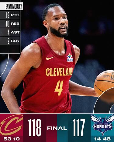CHARLOTTE HORNETS-CLEVELAND CAVALIERS 117-118