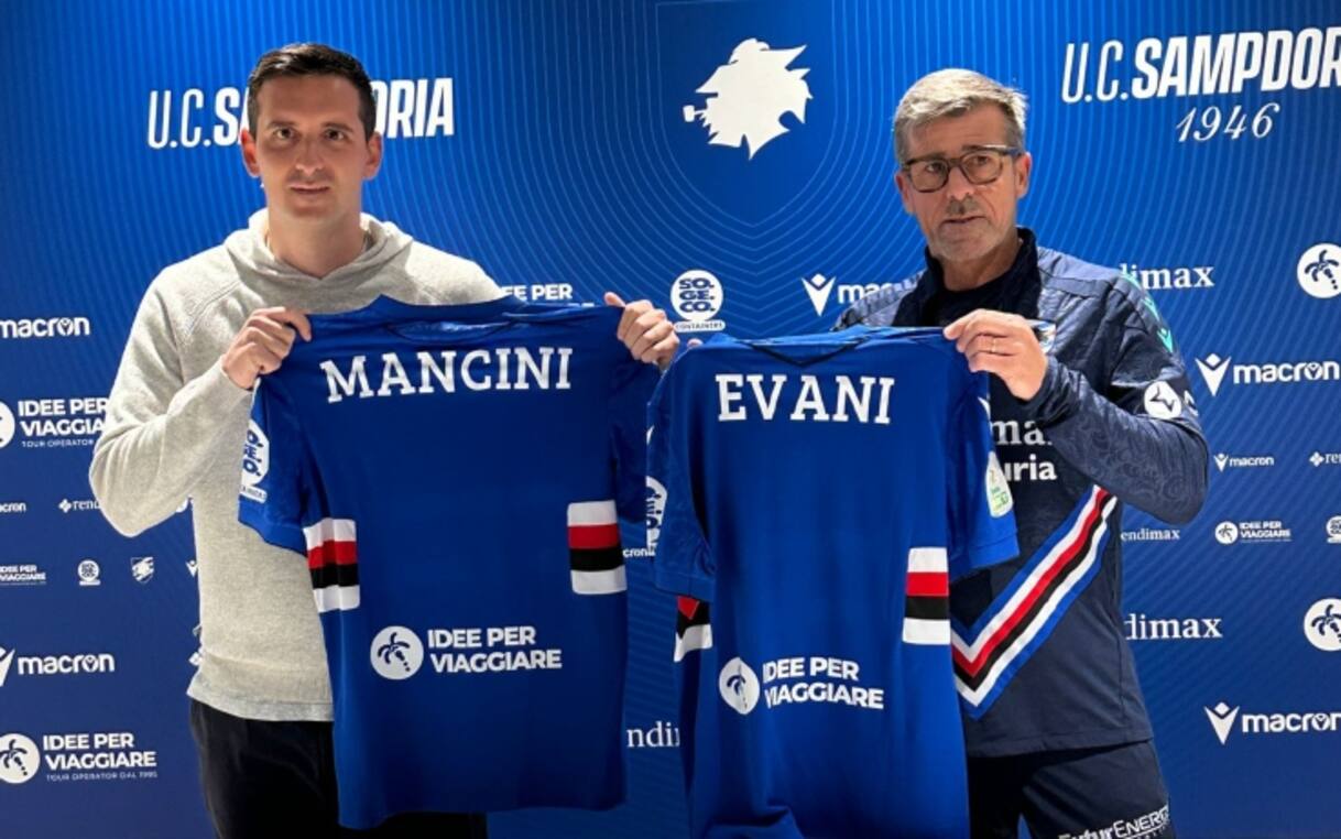 Sampdoria, la presentazione di Evani e Andrea Mancini a Bogliasco. Le ...