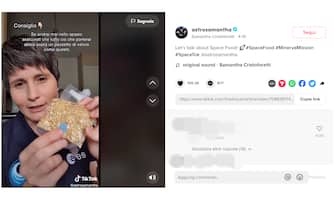 screenshot di un video dell'astronauta italiana